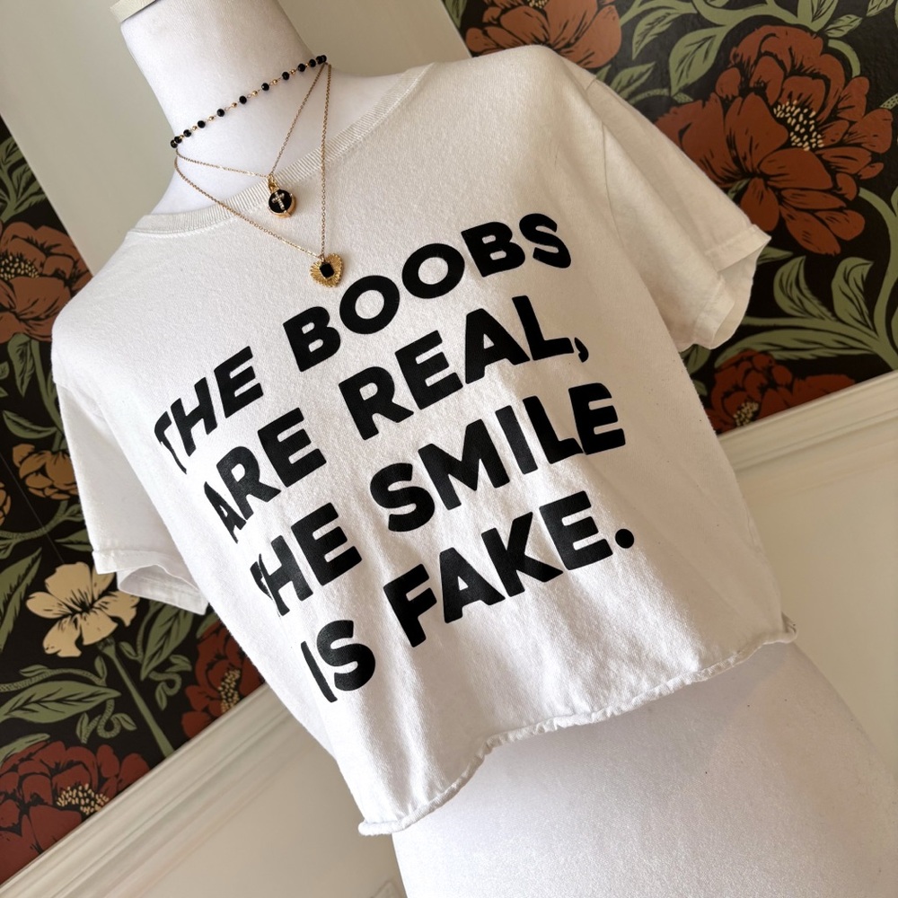 Boobs Real Smile Fake Graphic Tee 😜 - Picture 3 of 6